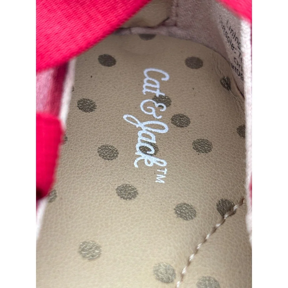 CAT & JACK Girls Red Ballet Shoe Flat Slipper Dress Metallic Girls 7 Mary Jane